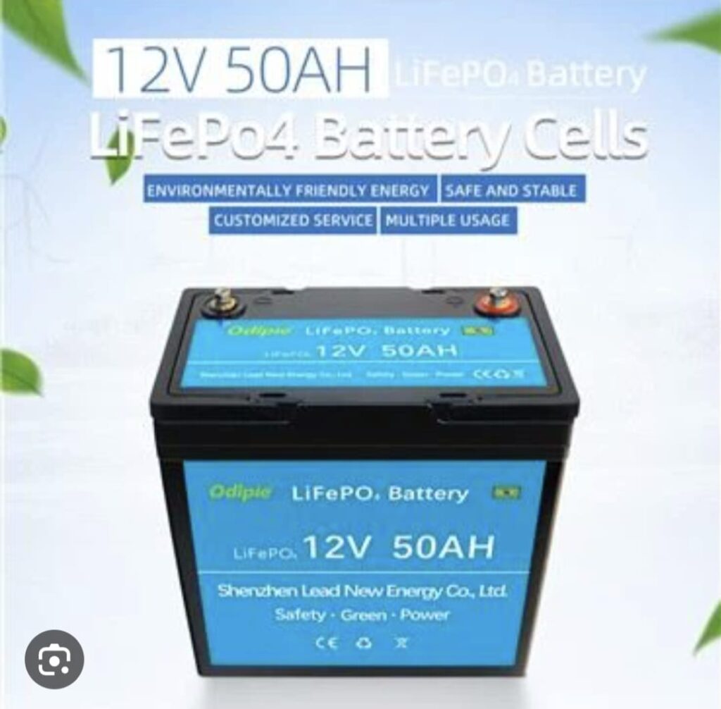 Lithium Batterie LiFePO4 12 8V 50Ah Mit Display Und Bluetooth