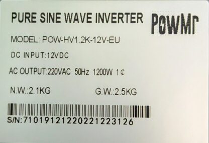 Wechselrichter 12V 230V 1200 W reiner Sinus – Bild 3