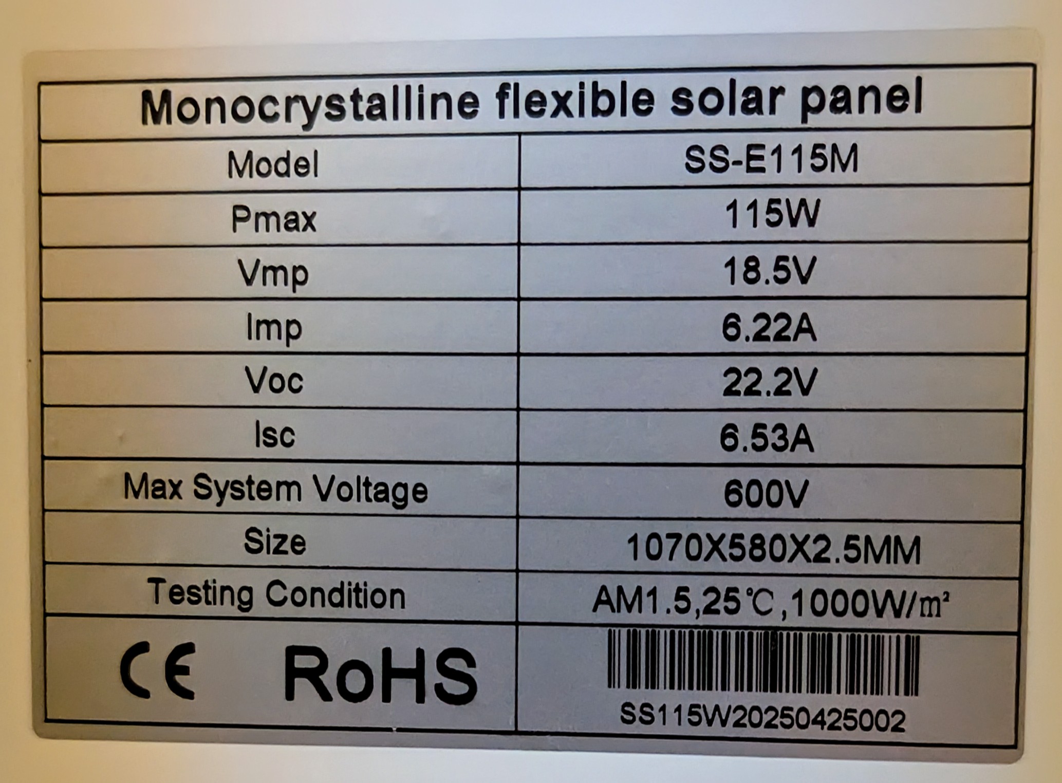 Solarmodul Monokristallin 115W/18V flexibel für Boot – Bild 2