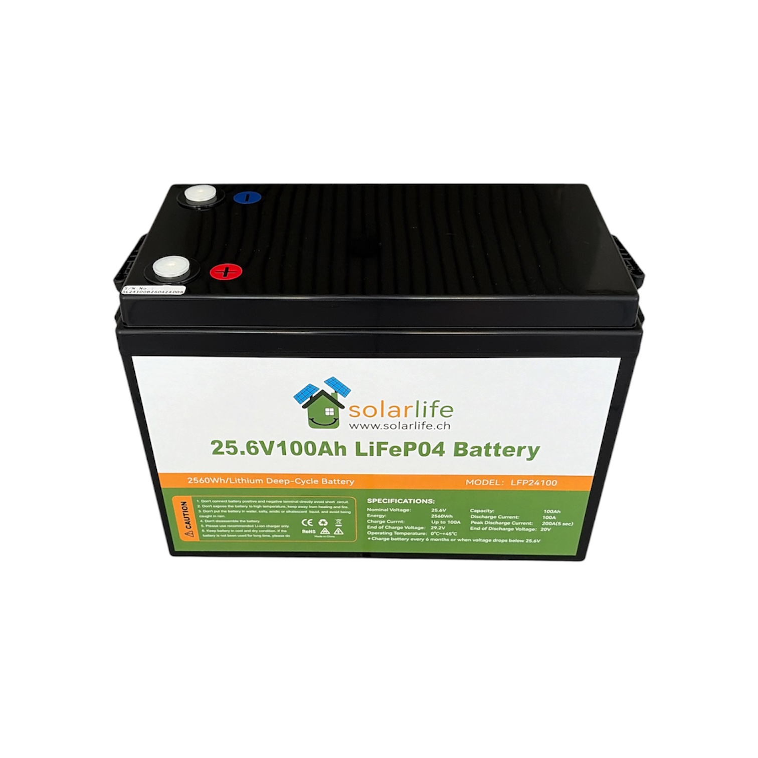 Lithium Batterie LiFePO4 24V 100Ah mit Bluetooth